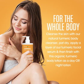 Healov turmeric lotion spread on forearm demonstrating even coverage