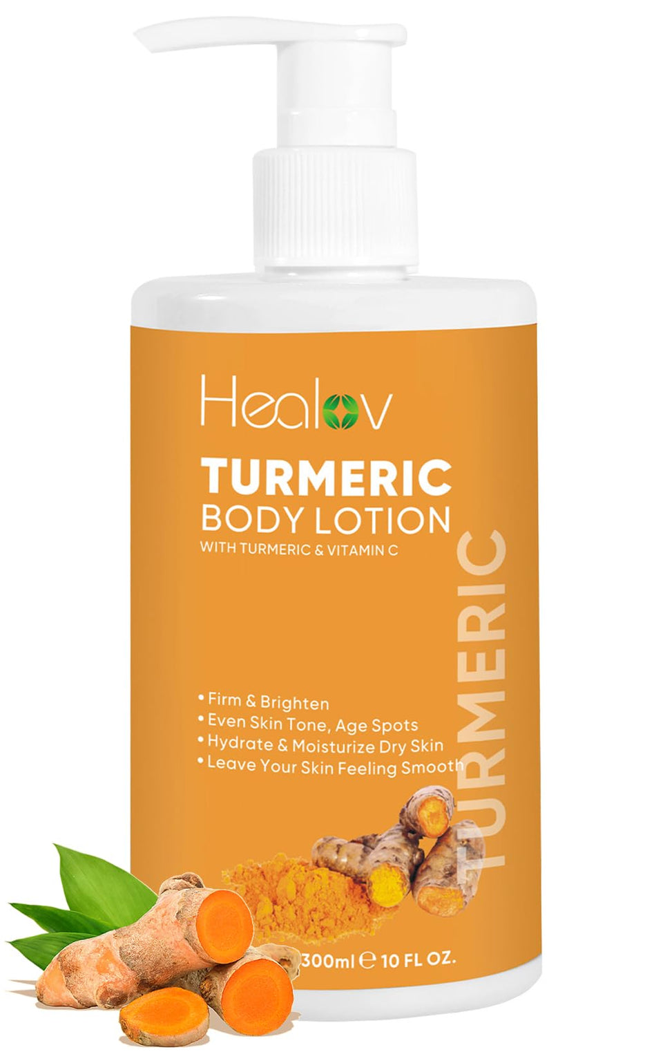 Healov turmeric lotion front packaging showing label and benefits