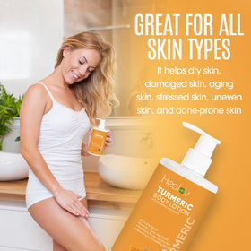 Healov turmeric lotion pump dispenser detail for easy application