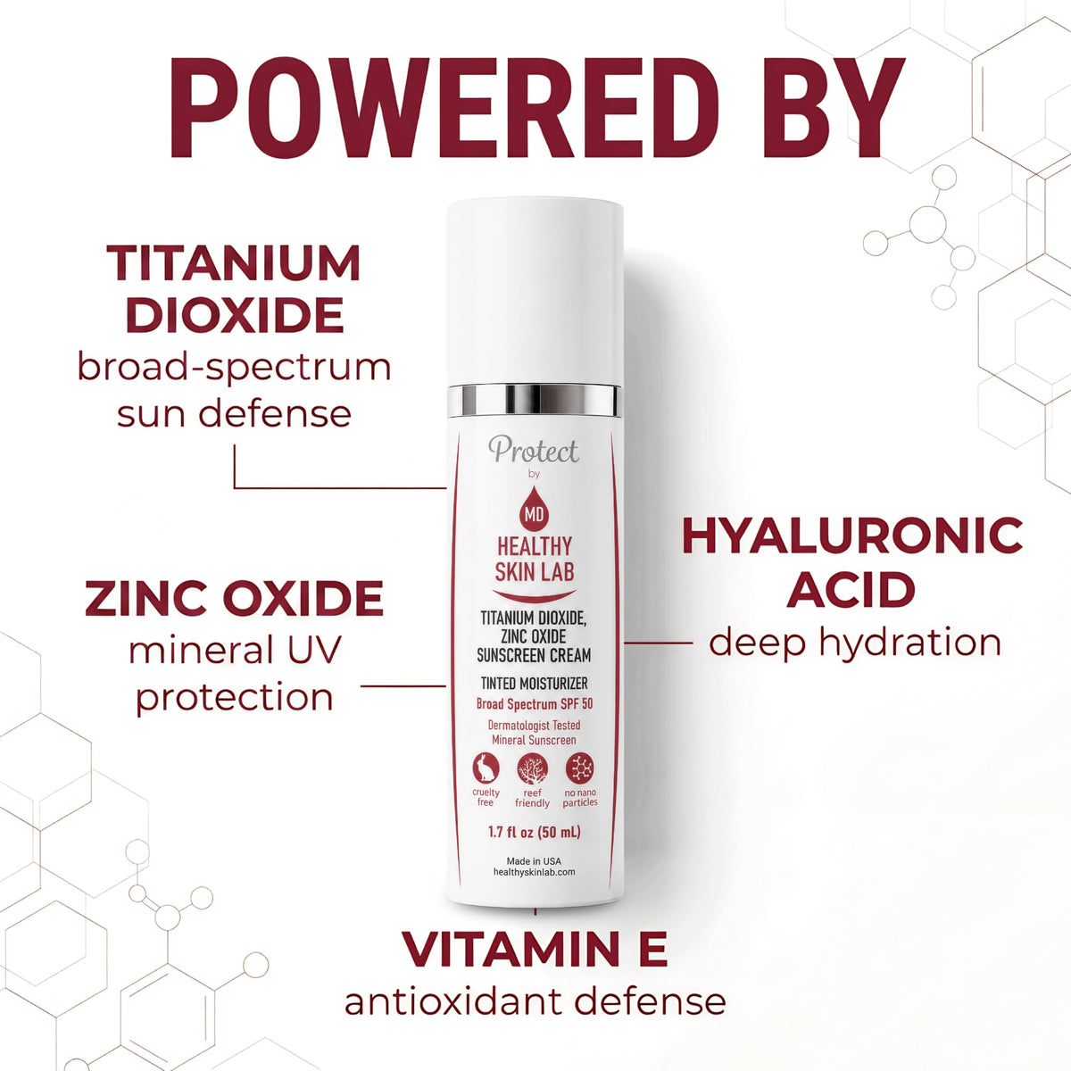 Healthy Skin Lab texture close-up of creamy tint, highlights lightweight, blendable consistency