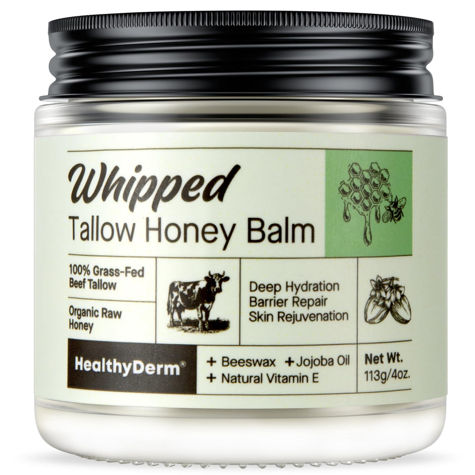 HealthyDerm front packaging showing jar and brand for clear product ID and trust
