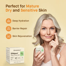 HealthyDerm applied to neck and face to lock in hydration