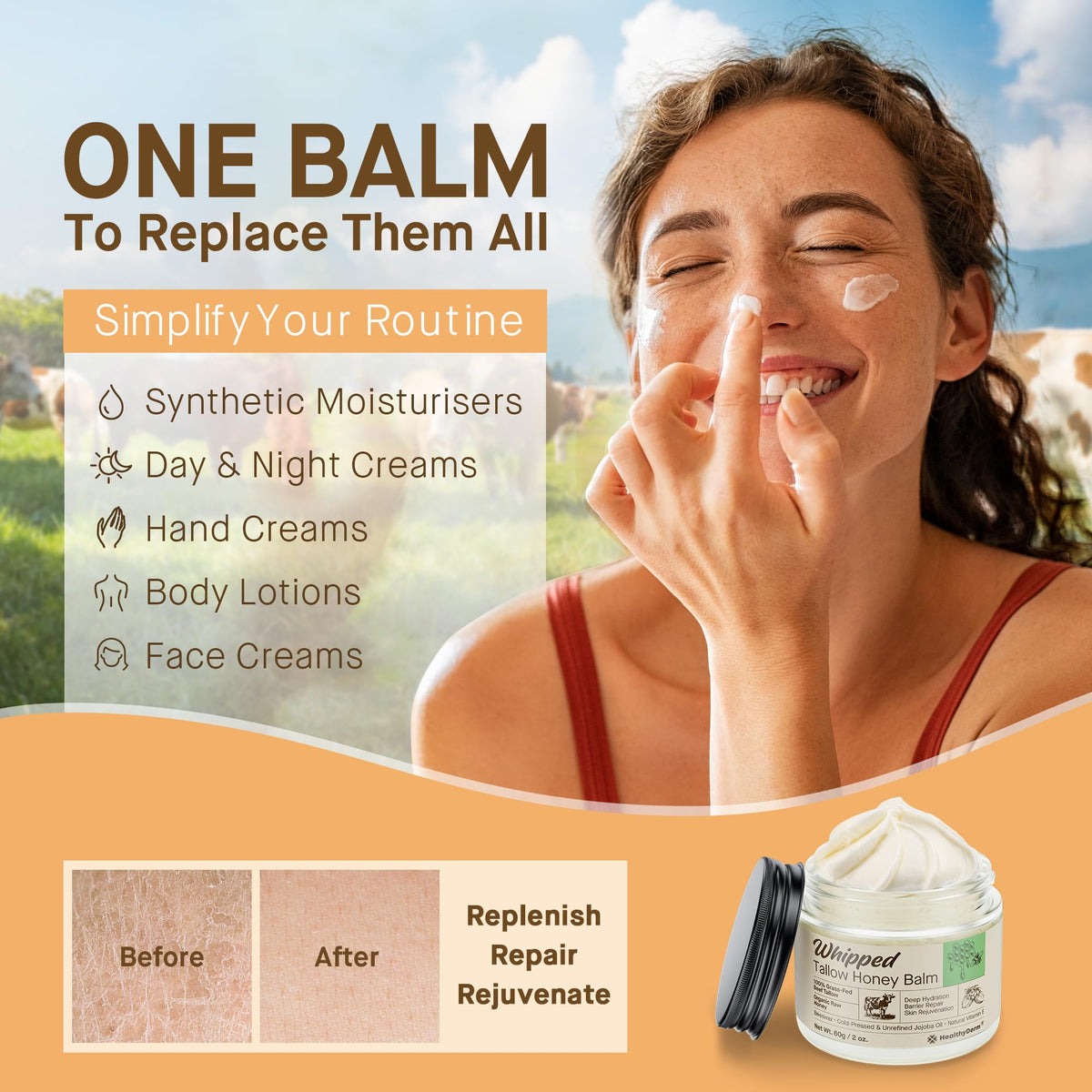 HealthyDerm jar on nightstand illustrating nightly repair ritual