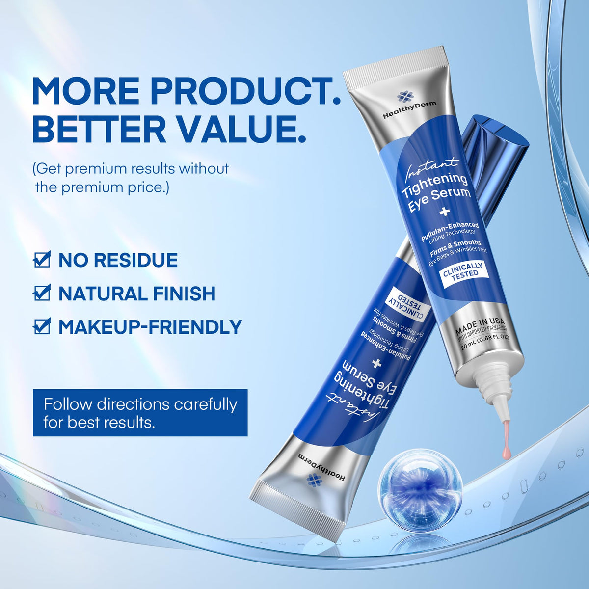 HealthyDerm serum in travel pouch ready for flights and on-the-go refresh