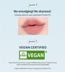 Heart Percent certification label photo highlighting vegan status and paraben-free benefit