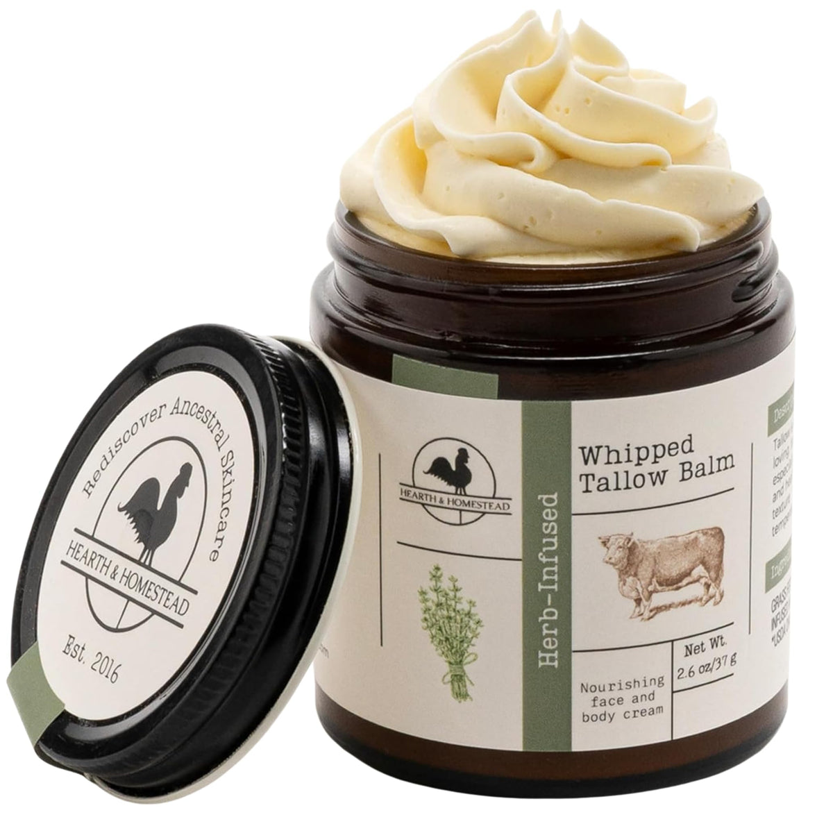 Hearth and Homestead front jar showing clean packaging and convenient size benefit