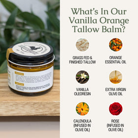 Hearth and Homestead balm next to travel pouch illustrating portability for on-the-go care