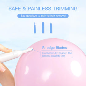 HEBECA foil shaver surface close-up for irritation-free removal of peach-fuzz