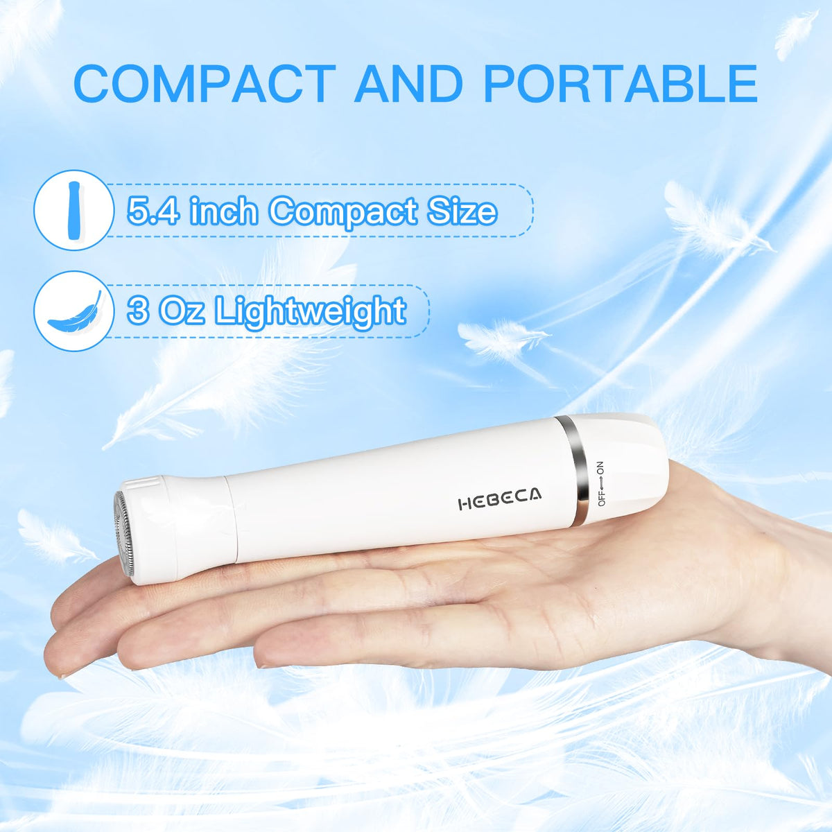 HEBECA held in hand trimming eyebrow for comfortable, controlled shaping