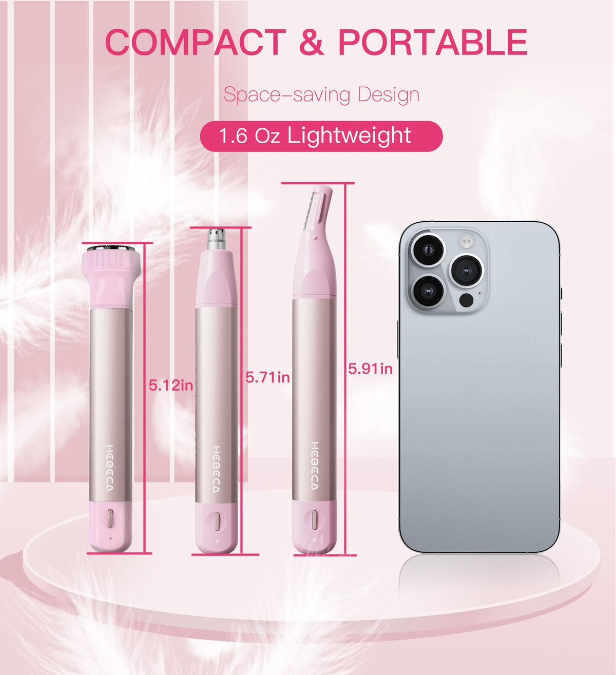 HEBECA USB cable connected to trimmer showing quick rechargeable battery convenience