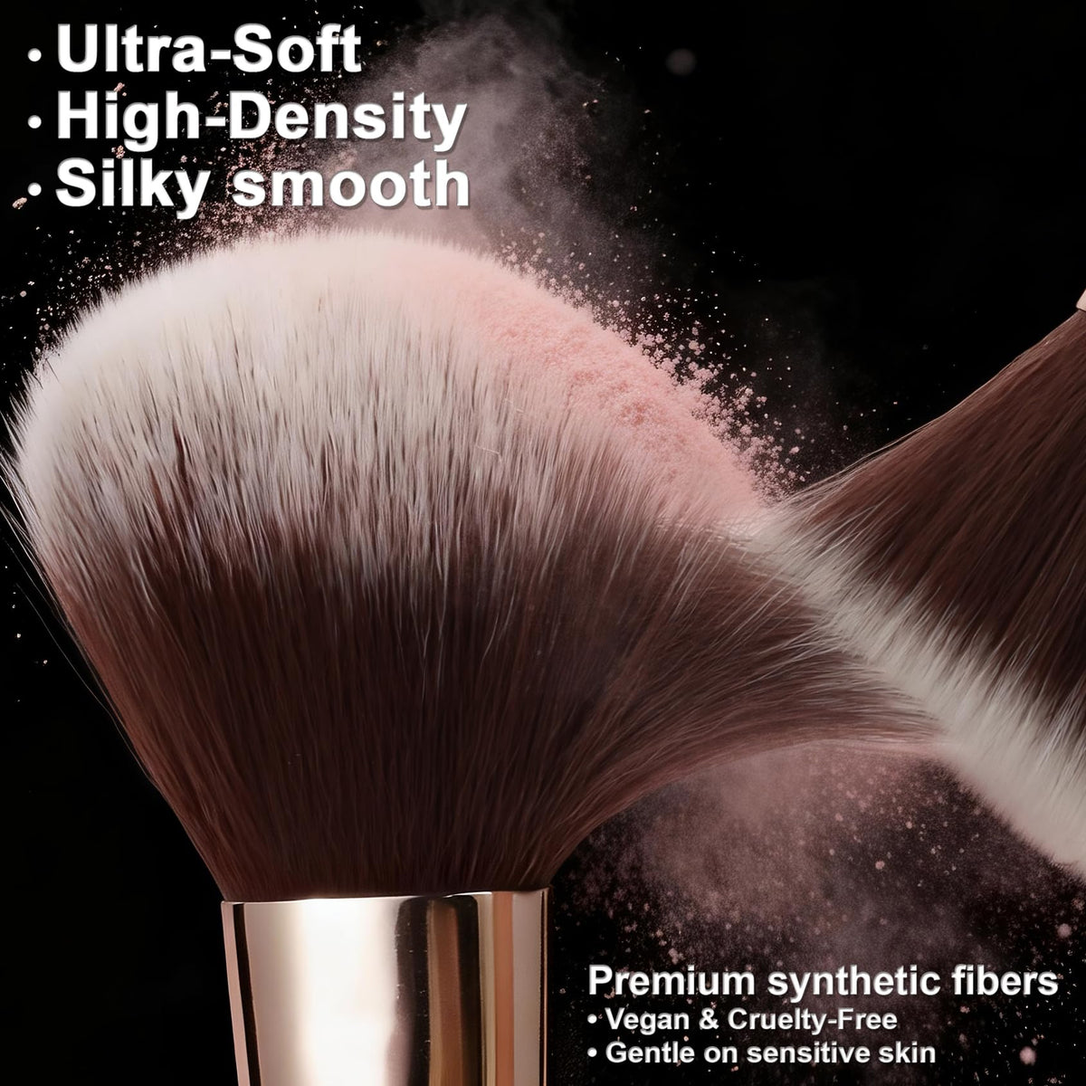 HEDIVIA two powder puffs and dual-ended mask applicator for versatile routines