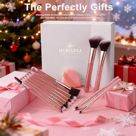 HEDIVIA size comparison with ruler showing compact brushes for travel-ready convenience