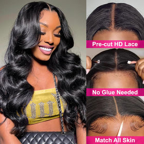 Hedy body wave texture close-up highlighting soft, tangle-free hair