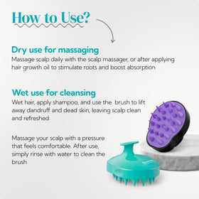 HEETA used on dry hair demonstrating soothing scalp massage benefits