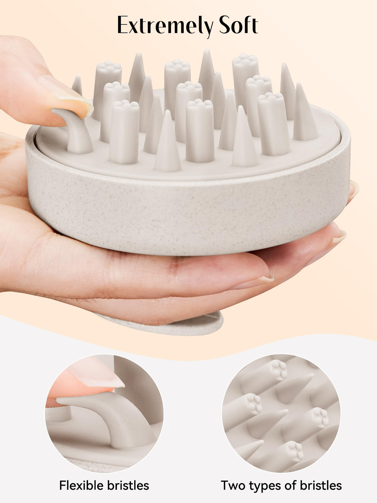 HEETA close-up of silicone bristles showing gentle exfoliation benefit