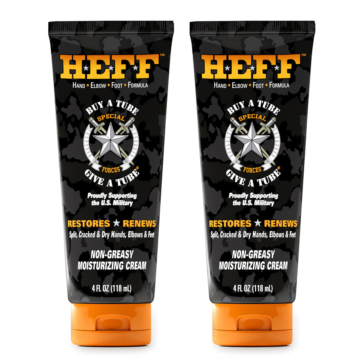 Heff front packaging showing two 4 oz tubes and product benefit