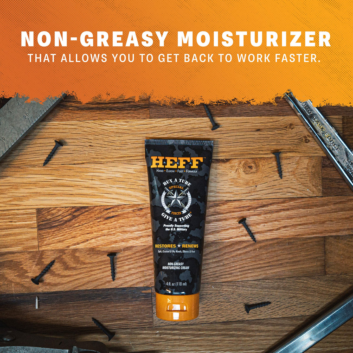 Heff tube close-up of label highlighting paraben-free benefit