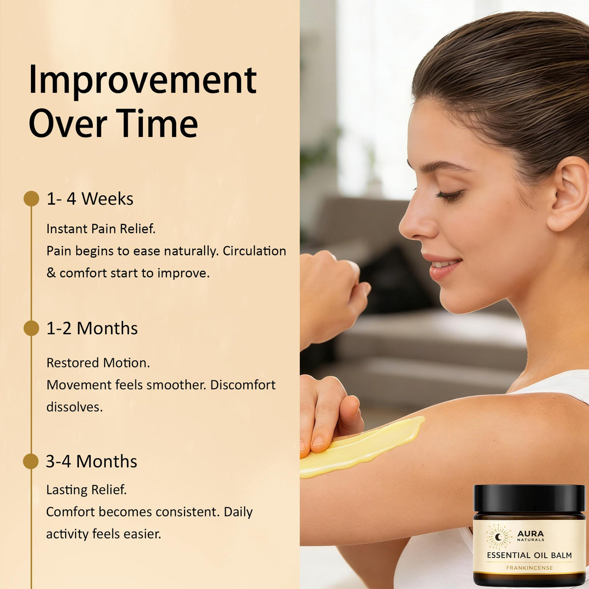 Heidelux Aura Naturals jar next to hand to display size and easy portability for on-the-go use