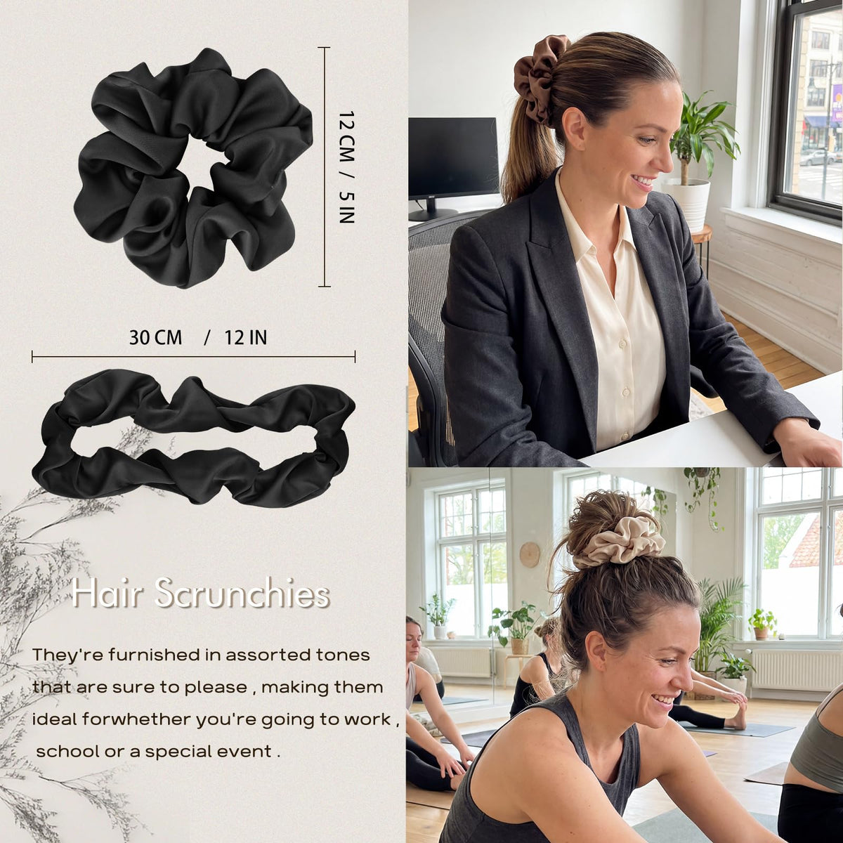Helamvly scrunchie used in a wedding hairstyle showing polished, event-ready look benefit