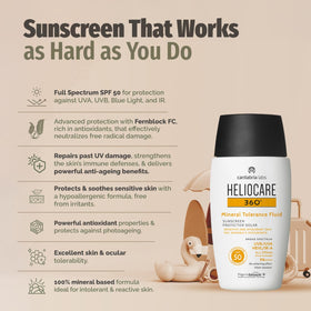Heliocare 50ml tube in hand showing compact travel size