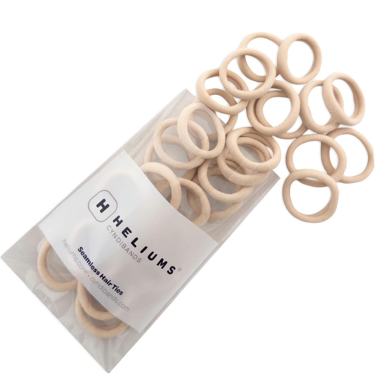 Heliums front packaging showing 30-count blonde bands and discreet look
