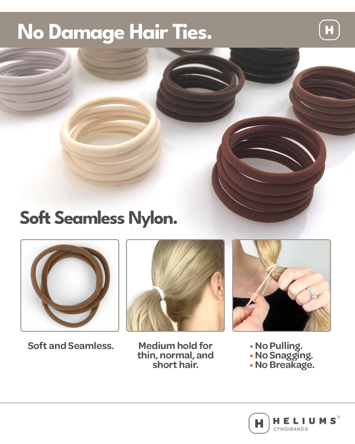 Heliums close-up nylon texture showing smooth fabric and gentle grip benefit