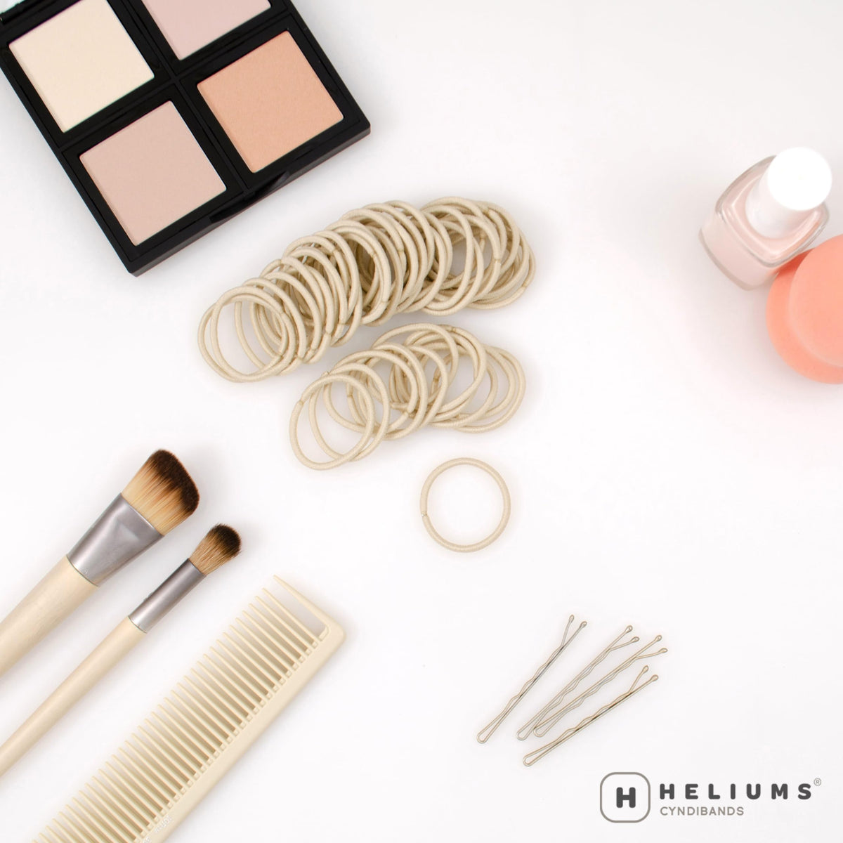 Heliums close-up of fabric-covered elastic texture for gentle snag-free hold