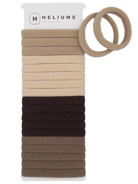Heliums front packaging showing neutral hair tie colors and pack size benefit