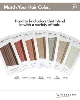 Heliums matte metallic finish detail reduces visible shine on blonde hair