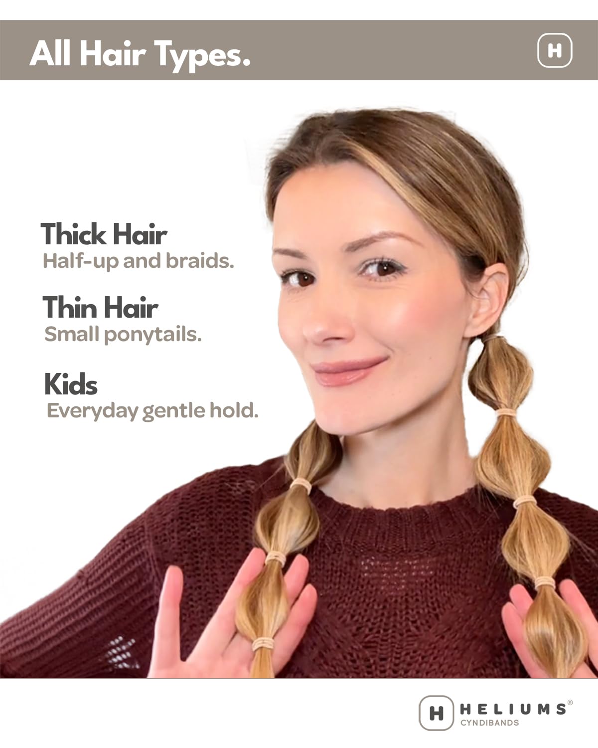 Heliums neutral color mix spread, discreet shades that blend with hair