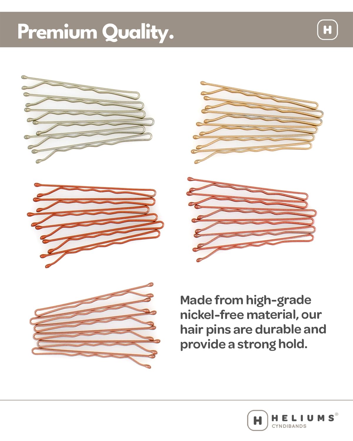 Heliums pins securing an elegant updo with discreet hold and support