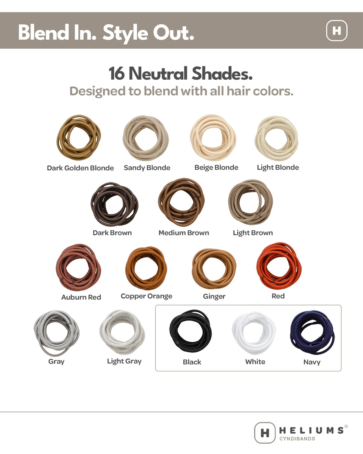 Heliums mini elastic beside a coin to show 1 inch scale for thin hair