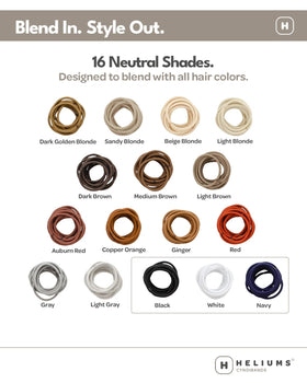 Heliums mini elastic beside a coin to show 1 inch scale for thin hair