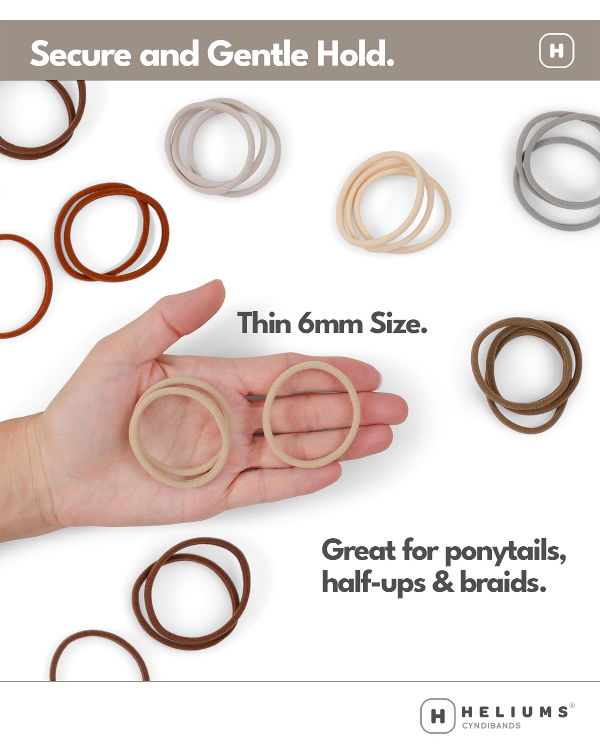 Heliums ties in light hair low ponytail showing near-invisible blend benefit