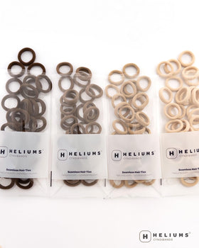 Heliums laundered elastics drying after wash showing reusability and resilience