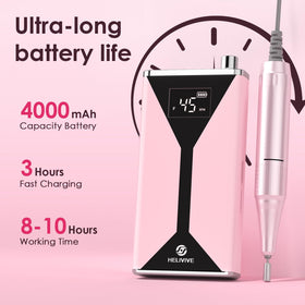 HELIVIVE electric nail drill in use at home demonstrating fast, precise shaping