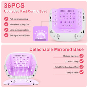 HELIVIVE mirrored removable base detail, boosts light reflection for quicker cures