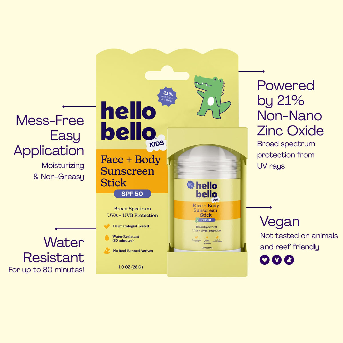 Hello Bello application on nose illustrating precise coverage for delicate areas