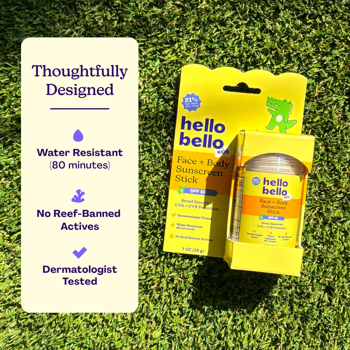 Hello Bello side profile with cap closed demonstrating compact travel benefit