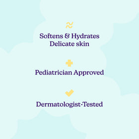 Hello Bello clear texture drop on hand showing mild, easy-rinse consistency