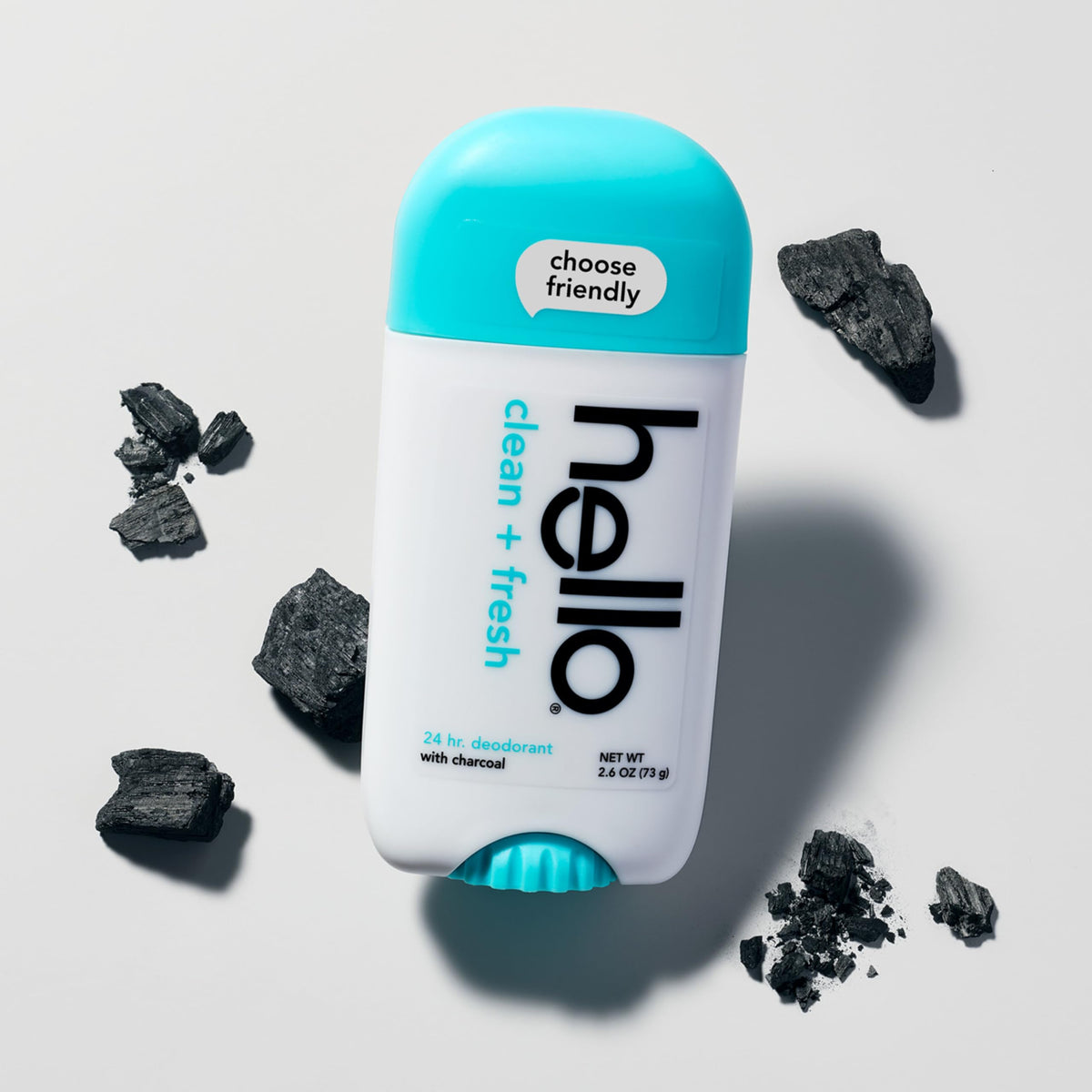 hello deodorant staged on a beach setting evoking fresh scent and uplifting mood benefit
