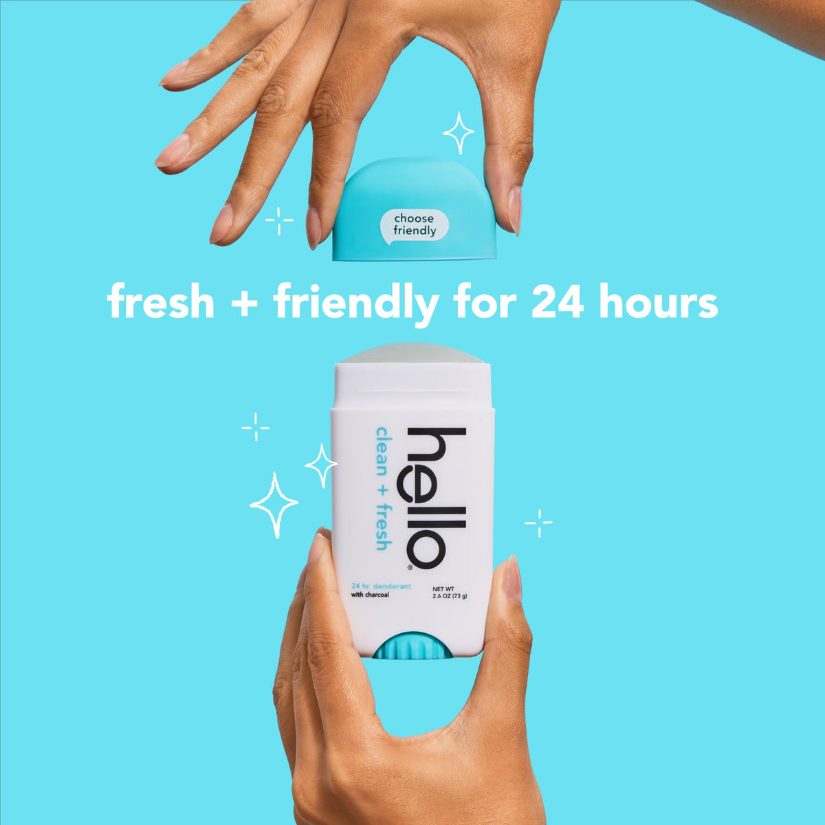 hello stick held in hand to show scale and convenient size for daily carry benefit