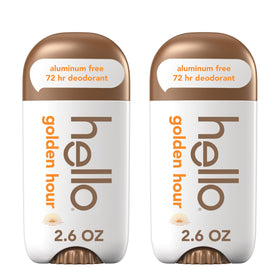 hello front packaging showing two Golden Hour sticks, bright and clean