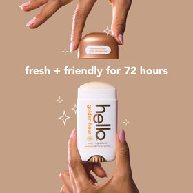 hello label and ingredients panel clear, transparency and simple formula