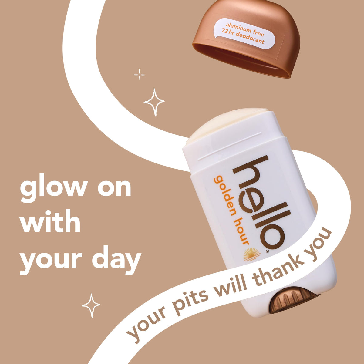 hello open stick texture visible with smooth glide, nourishing shea butter