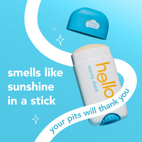 hello Sunny Daze open stick texture visible and smooth, easy glide benefit for quick application