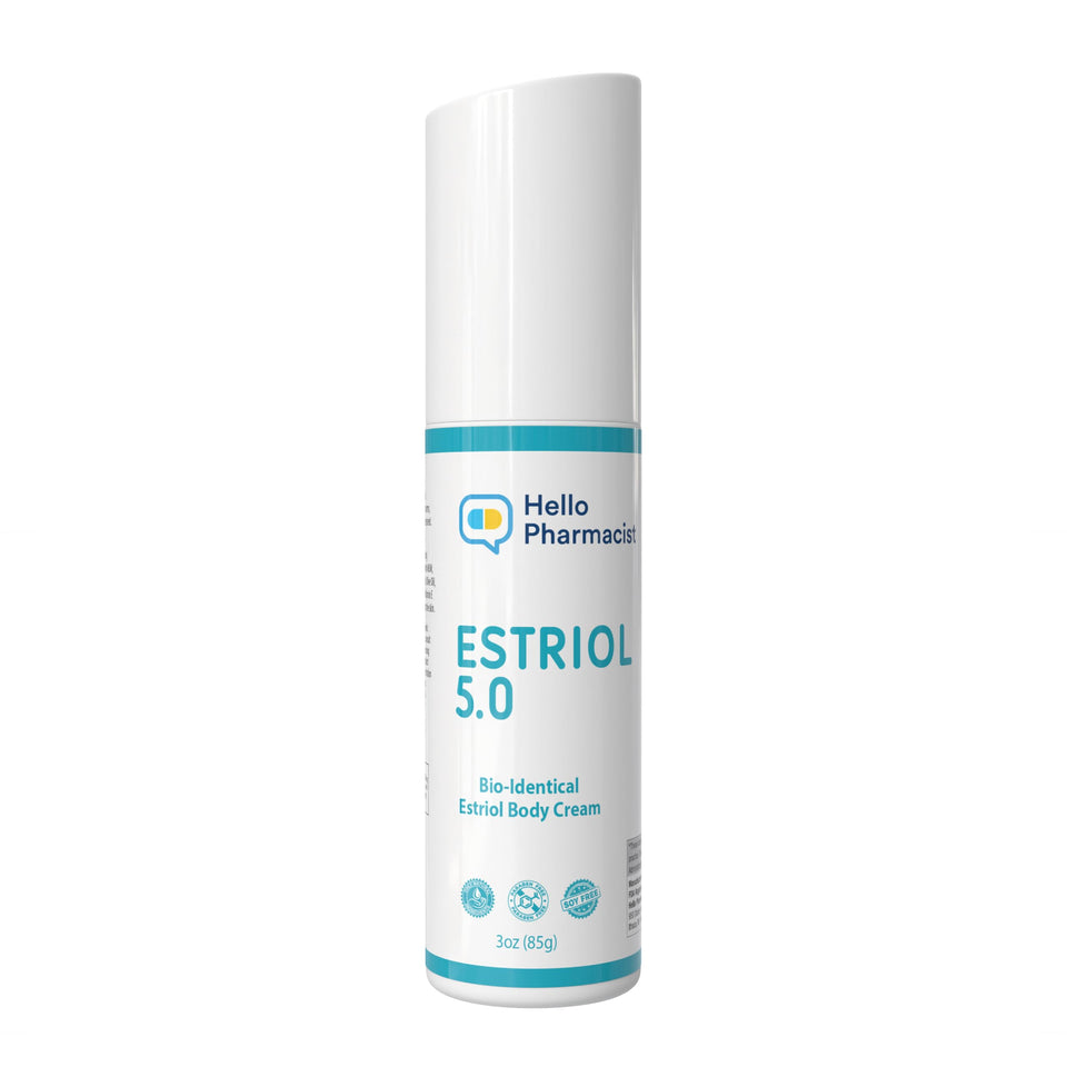 HelloPharmacist front view of 3 oz pump tube showing label and packaging benefit