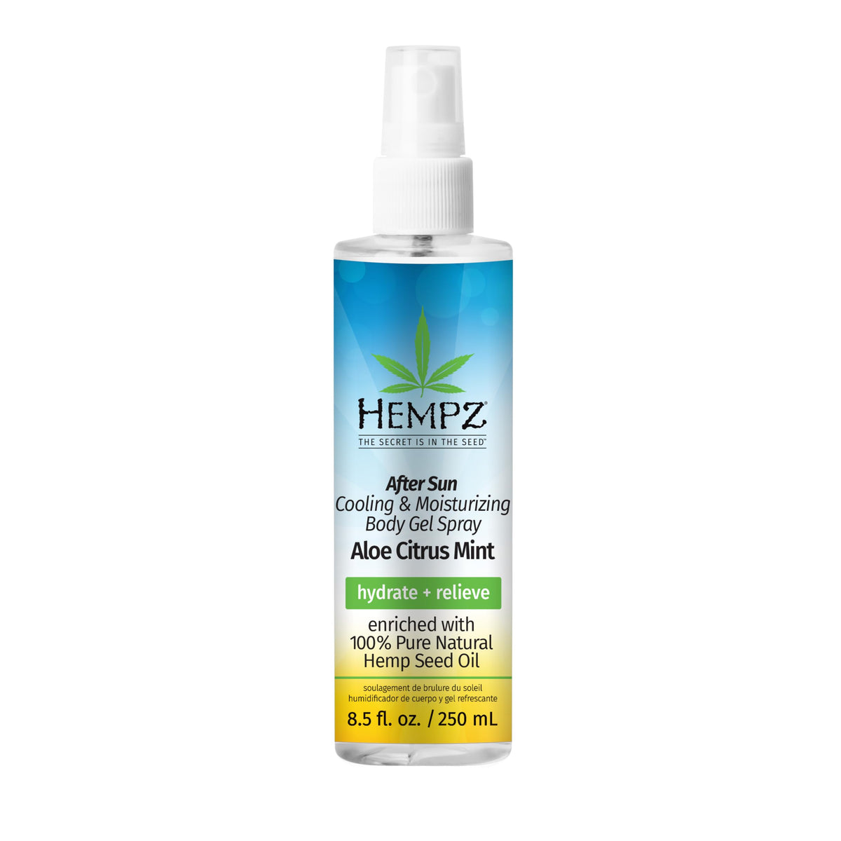 Hempz front bottle shot showing product and benefits