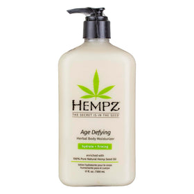 Hempz front pump bottle showing brand and full-size 17oz benefit
