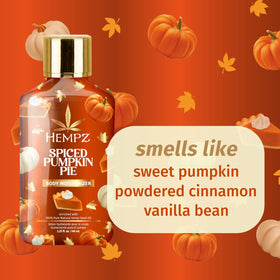 Hempz caramel candy apple lotion pouring to show lightweight absorbency
